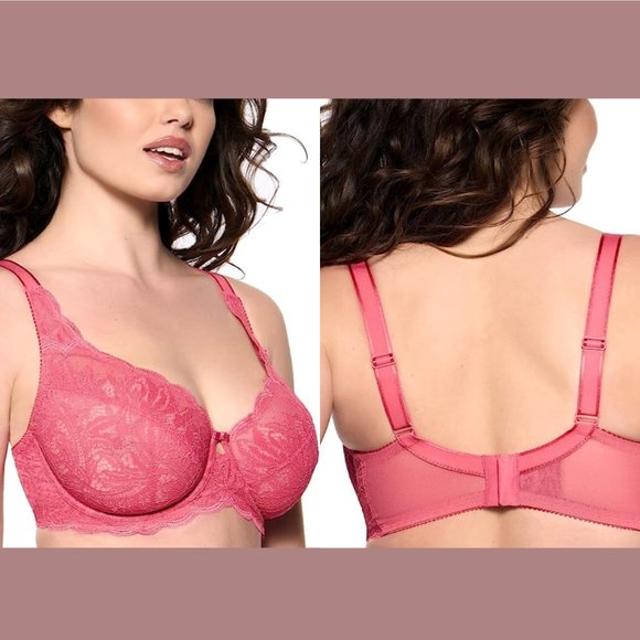 NWT Paramour [ 40H ] Peridot Unlined‎ Lace Bra in Honeysuckle Pink - Picture 2 of 14